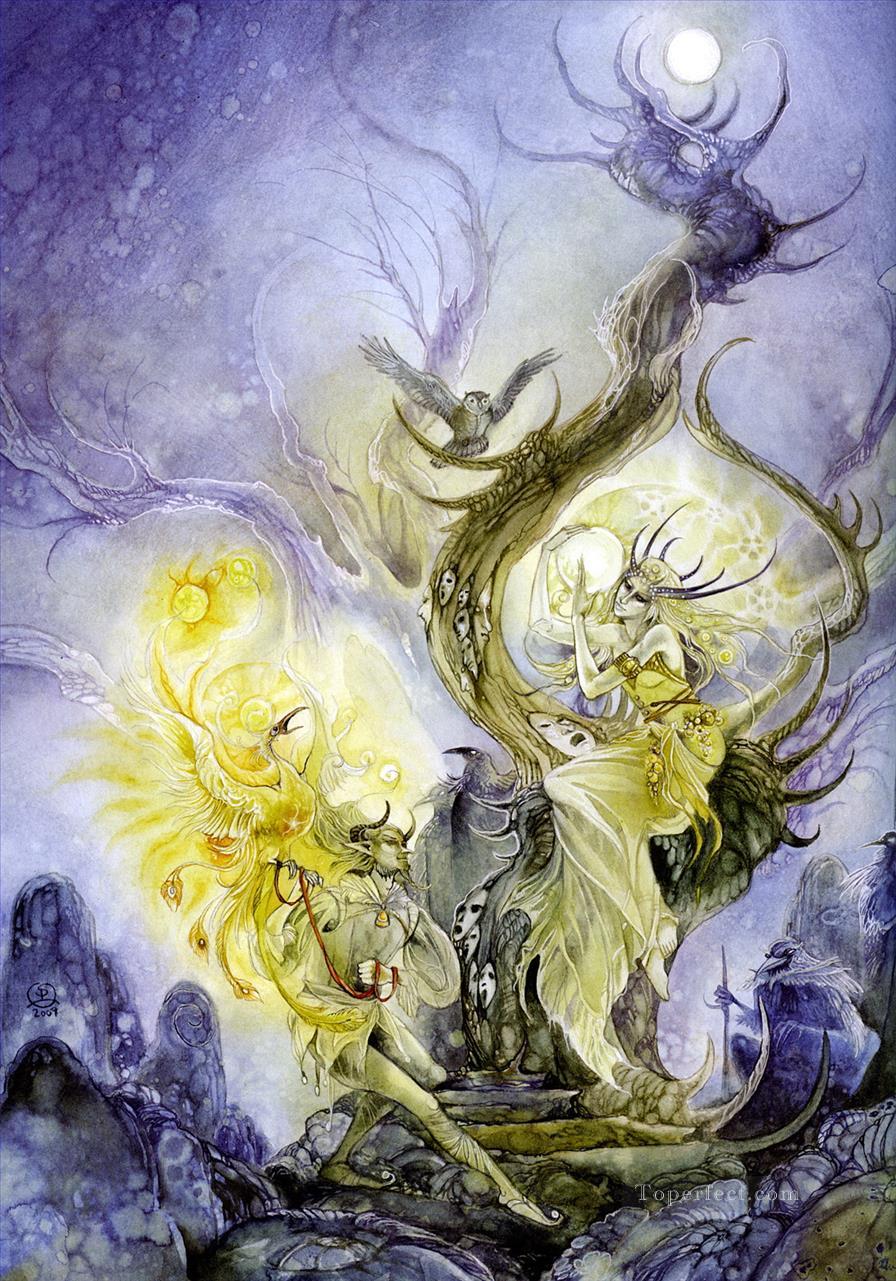 queen of night and magic Fantasy Oil Paintings